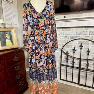 INC International Concepts Multicolor Floral Maxi Dress